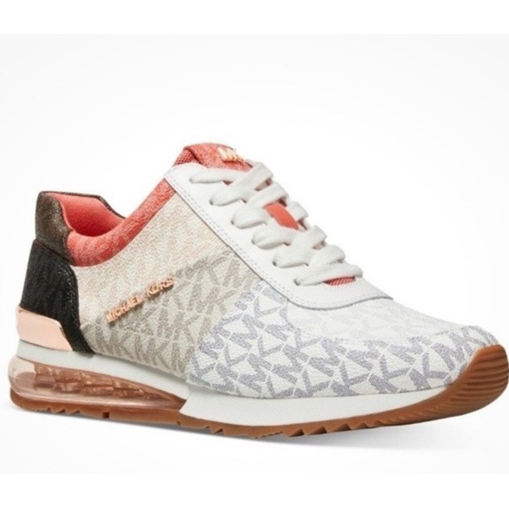 Michael Kors Allie Wrap Trainer Extreme Lace Sneakers Colorblock MK SG19L Nice!